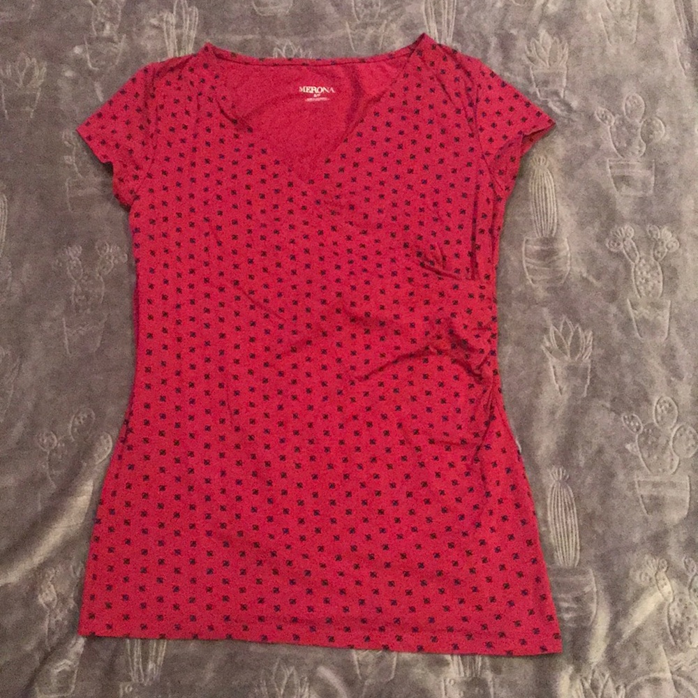 Merona Faux Wrap V Neck with Side Ruching in Pink